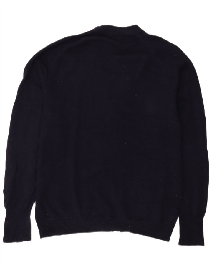 Marks & Spencer Męski sweter kardigan IT 52/54 Duży granatowy z owczej wełny