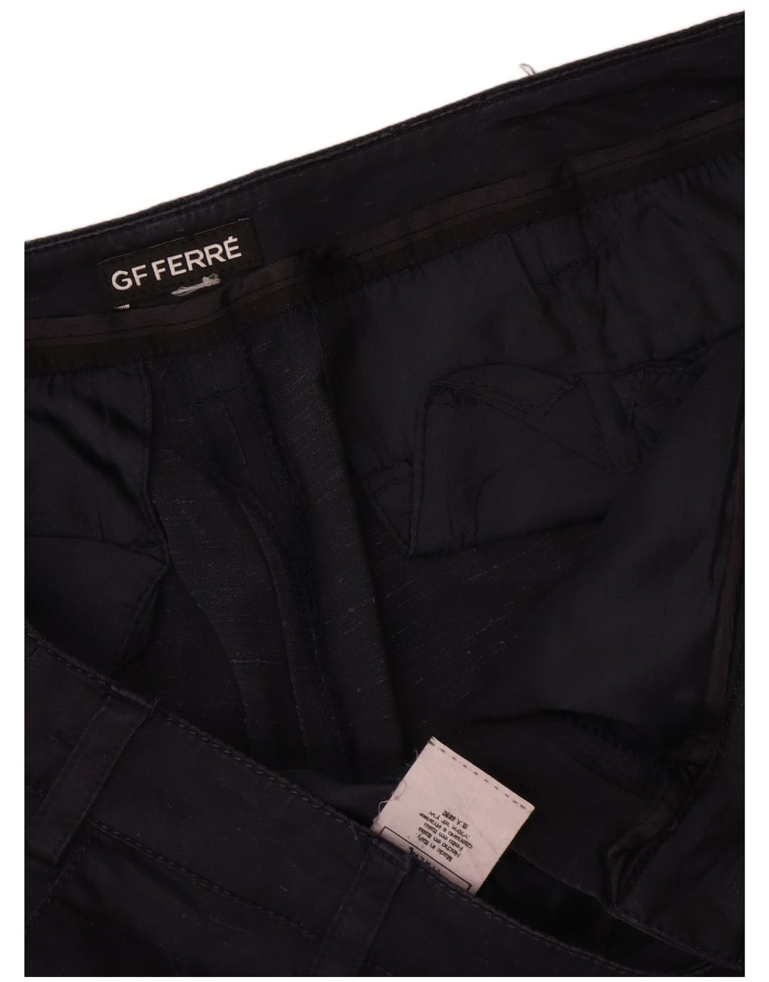 Damskie spodenki Chino Gianfranco Ferre W34, duże, granatowe, jedwabne