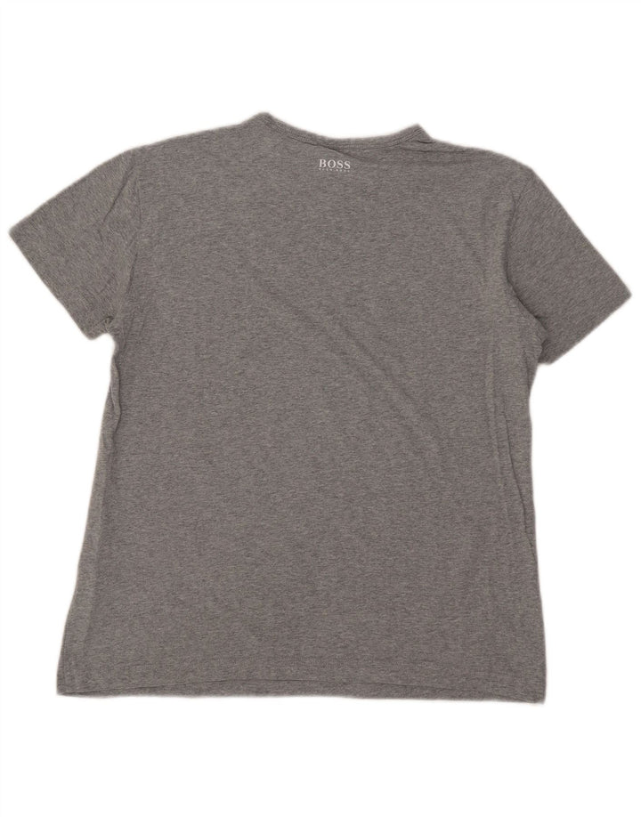 T-shirt męski Hugo Boss, mały, szary, bawełniany