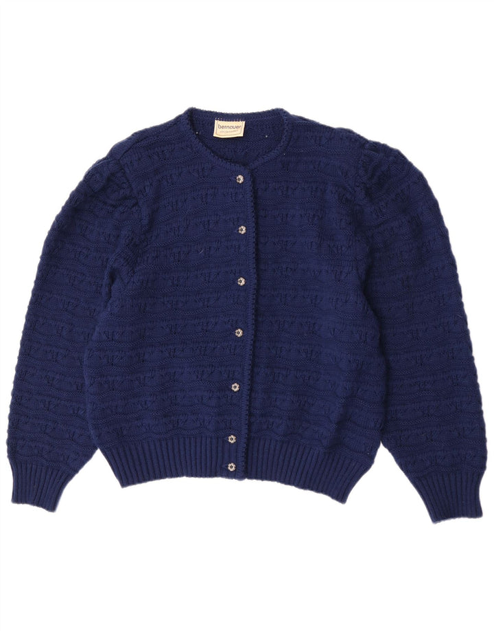 Sweter damski w stylu vintage, EU 50 3XL, granatowy, wełniany
