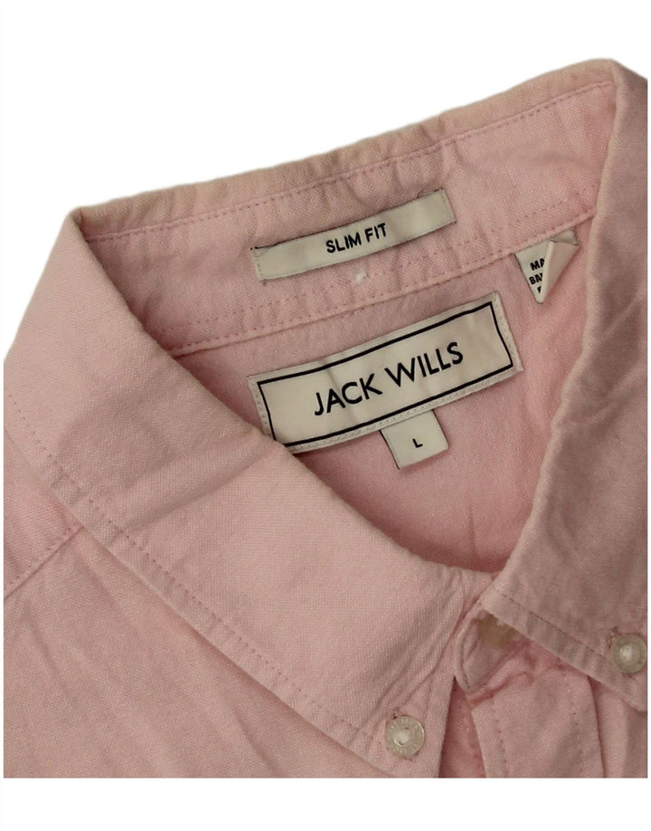 Koszula męska Jack Wills o dopasowanym kroju, duża, różowa, bawełniana