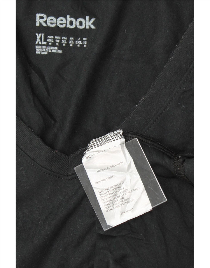 REEBOK Womens T-Shirt Top UK 18 XL Black Polyester Vintage Reebok and Second-Hand Reebok from Messina Hembry 