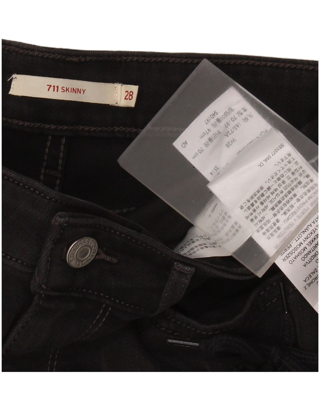 Damskie jeansy LEVI'S 711 Skinny W28 L27 Czarna bawełna