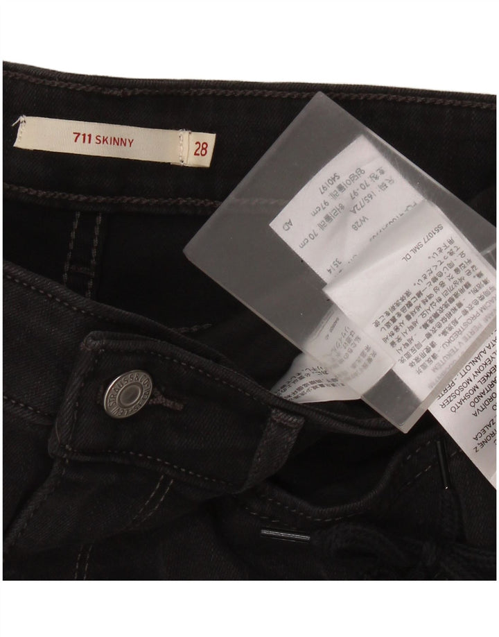 Damskie jeansy LEVI'S 711 Skinny W28 L27 Czarna bawełna