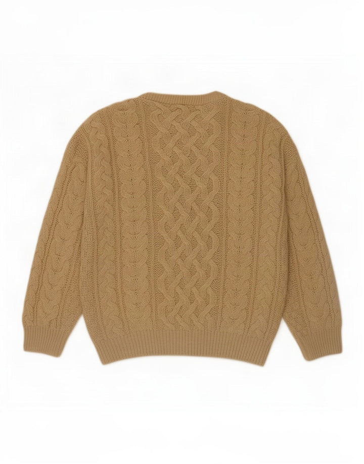 Męski sweter St. Bernard z okrągłym dekoltem, średni beż, akryl
