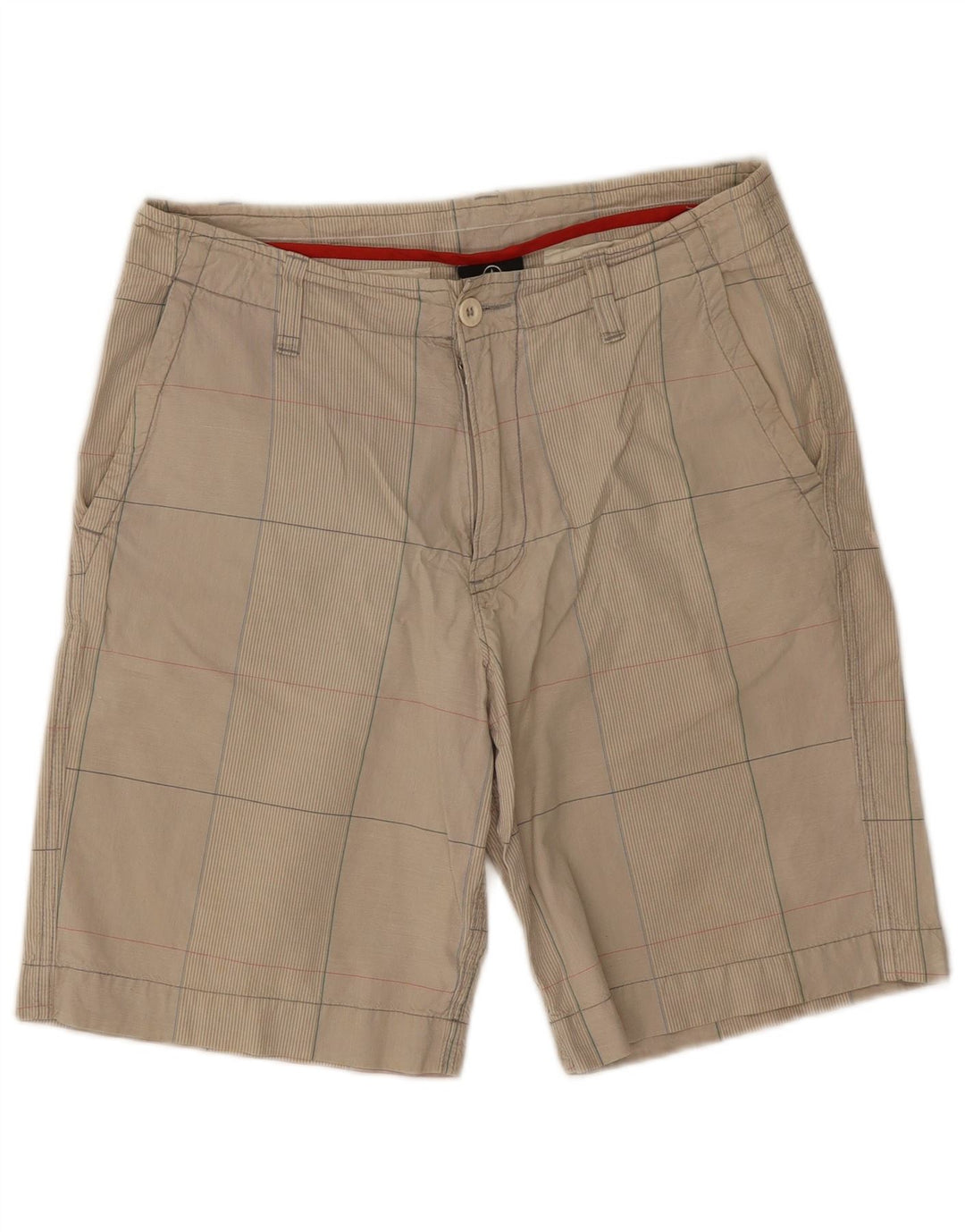 Męskie spodenki Chino Converse Small W28 w beżową kratę, bawełniane