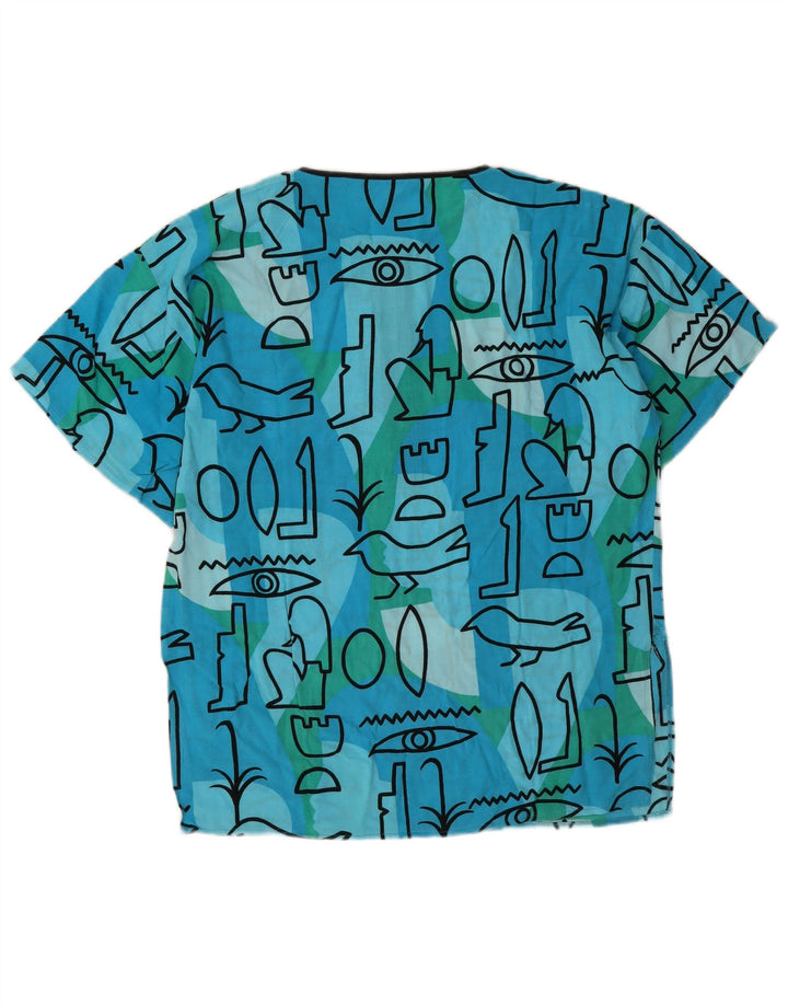 Bluzka damska Vintage Top EU 44 XL Niebieski geometryczny
