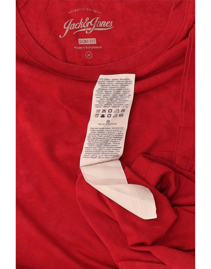 T-shirt męski o dopasowanym kroju Jack & Jones, bawełniany, w kolorze średnio czerwonym