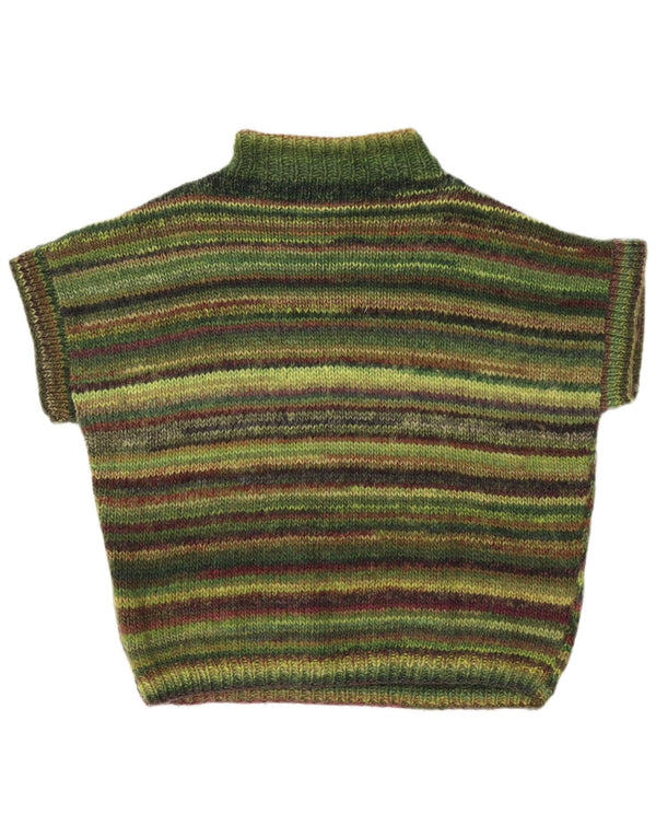 Vintage damski sweter z golfem UK 18 XL w zielone paski