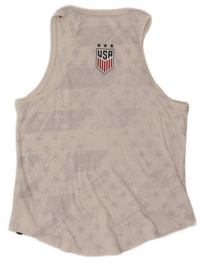 Damska kamizelka z grafiką Nike, UK 12, średnia biała bawełna