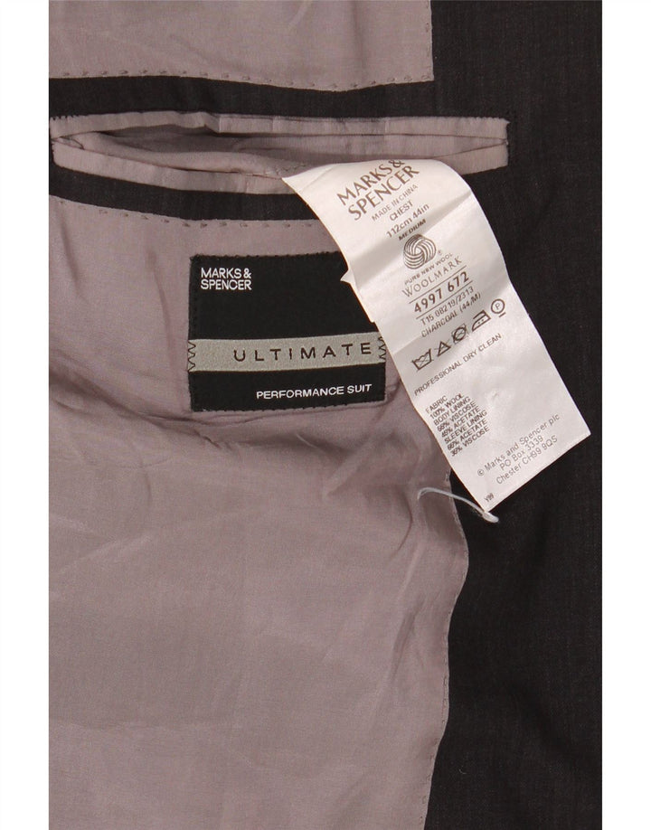 Marks & Spencer Męska marynarka zapinana na 2 guziki UK 44 2XL Czarna wełna