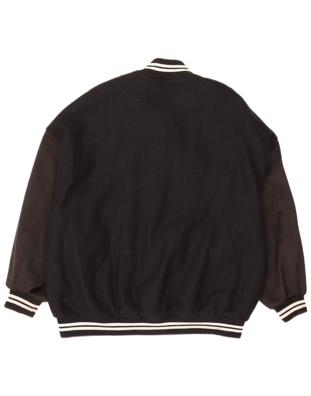 Damska kurtka typu oversize Varsity ZARA UK 6 XS, czarna, wełniana w bloki kolorów