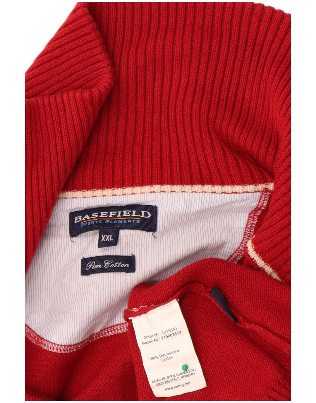 Męski sweter rozpinany Basefield 2XL, czerwony, bawełniany