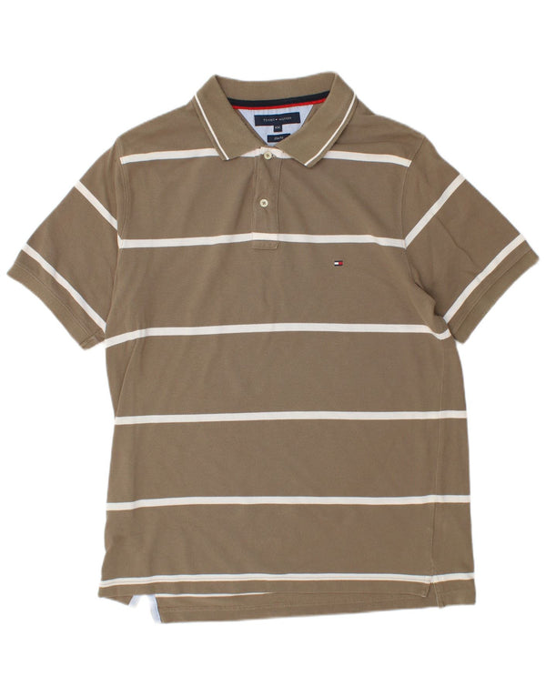 Męska koszulka polo Slim Fit Tommy Hilfiger 2XL, bawełniana w brązowe paski