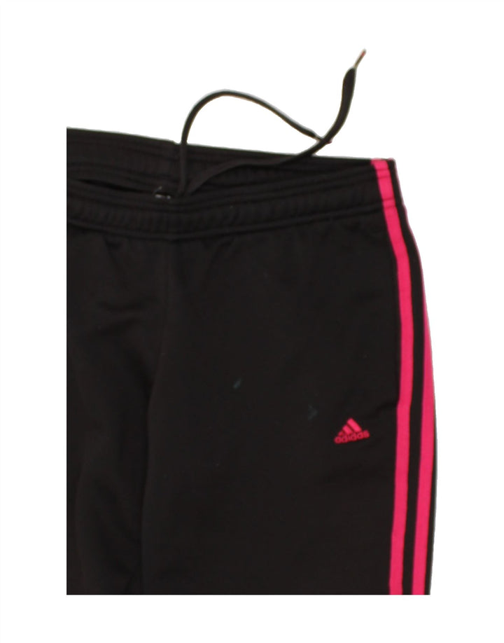 Damskie spodnie dresowe ADIDAS Climalite UK 8/10, małe, czarne, poliestrowe