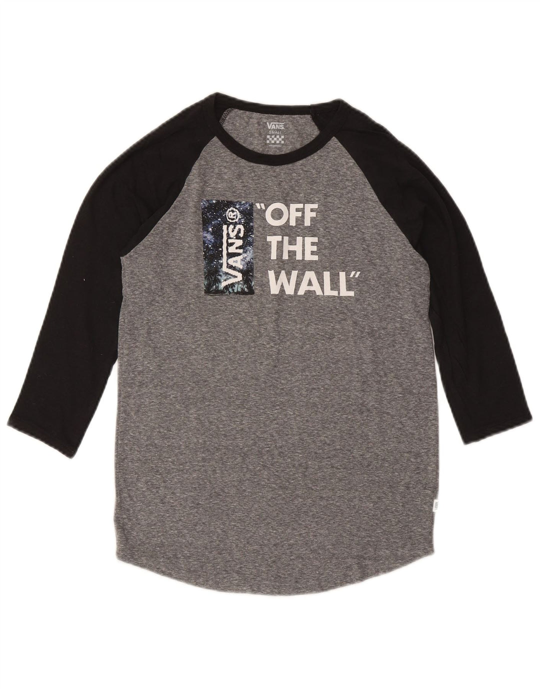 Damski top VANS z grafiką, rękawem 3/4, UK 10, mały, szary, z blokami kolorów