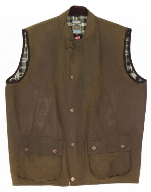 Męska kamizelka z woskowanej bawełny Lennards UK 42 XL Khaki