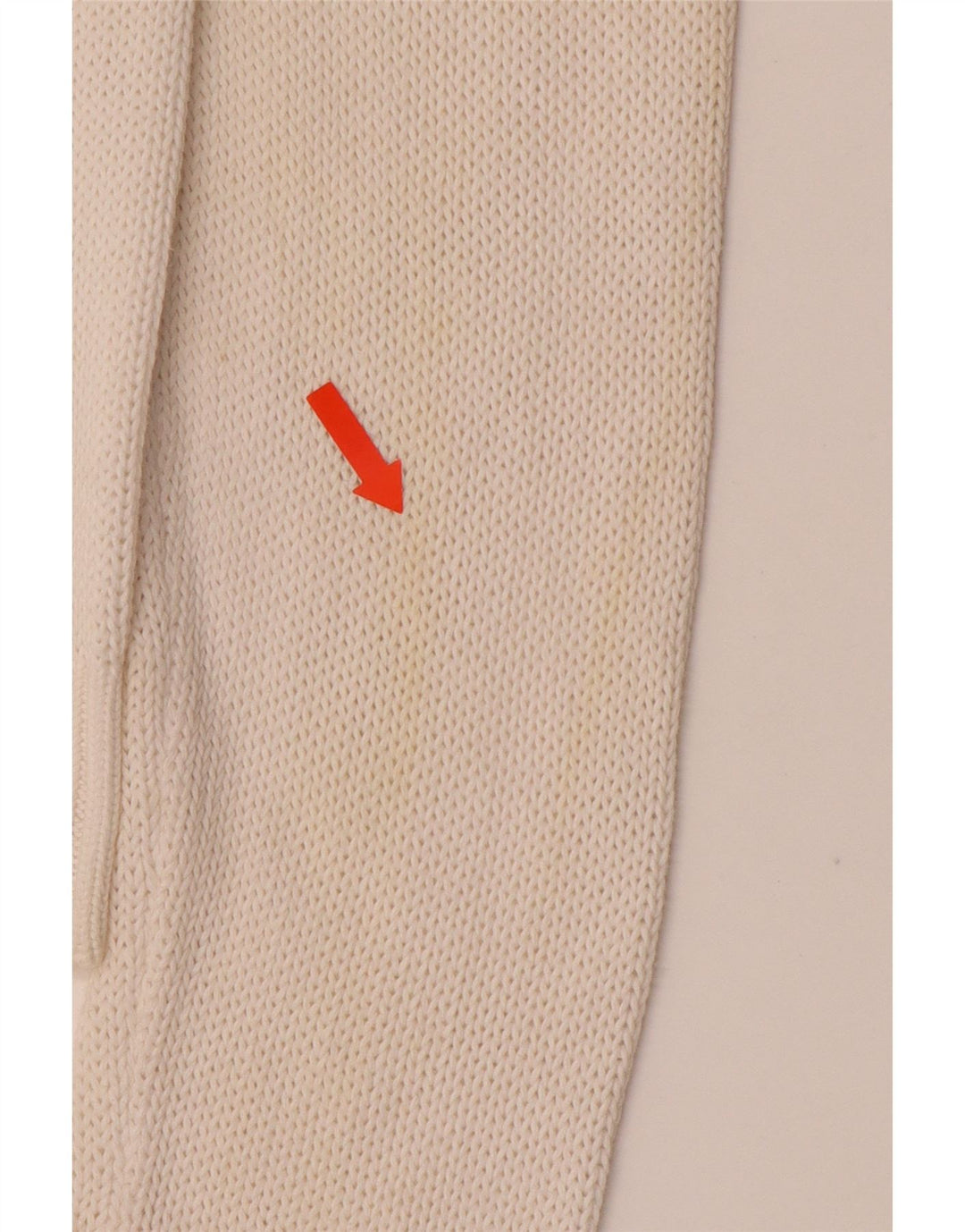 ARMANI JEANS Damski sweter z dekoltem w kształcie litery V, UK 16, duży, biały, bawełniany