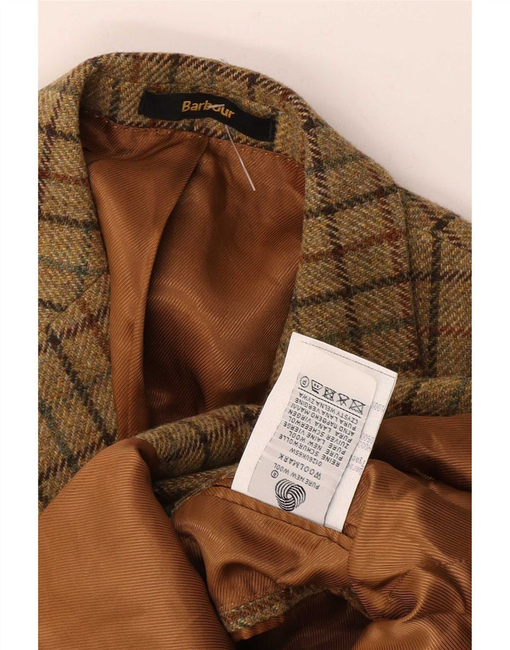 Męska marynarka Barbour zapinana na 2 guziki EU 48 Medium Khaki w kratkę, nowa wełna