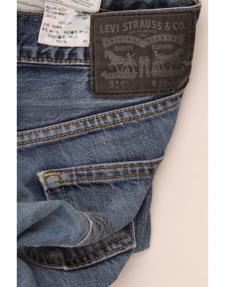 Męskie jeansy Levi's 514 Straight W33 L34 Niebieskie bawełniane