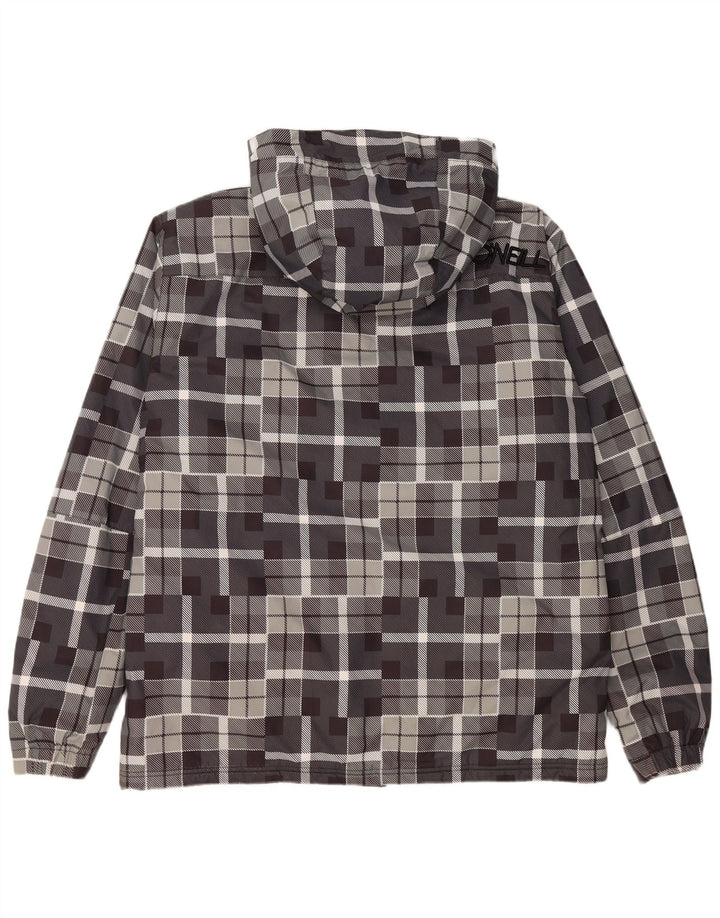 Męska kurtka wiatrówka z kapturem O'NEILL UK 40, duża, szara, geometryczna