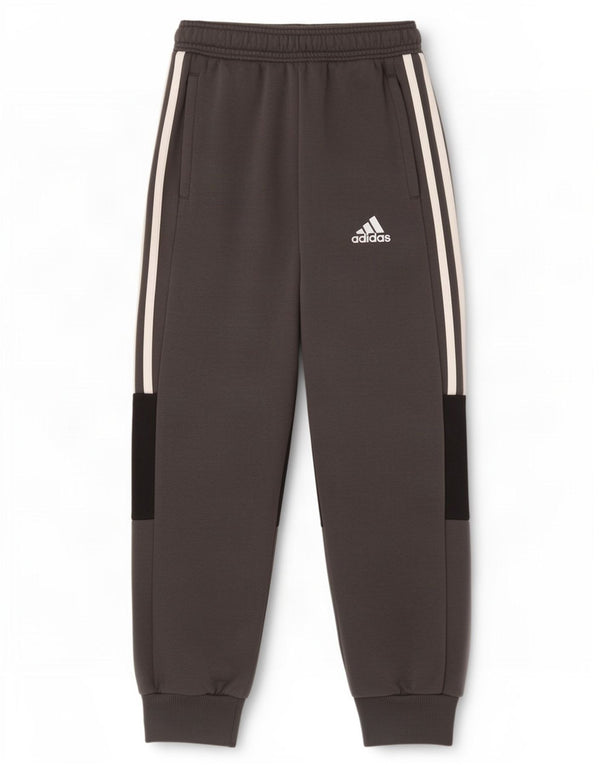 Adidas Boys Tracksuit Trousers Joggers 9-10 Years Grey Colourblock Cotton