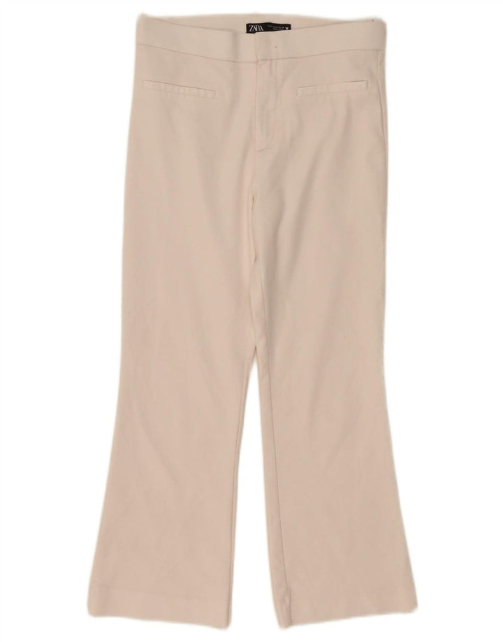Krótkie spodnie damskie Zara Bootcut, średnie W29 L25, biała bawełna