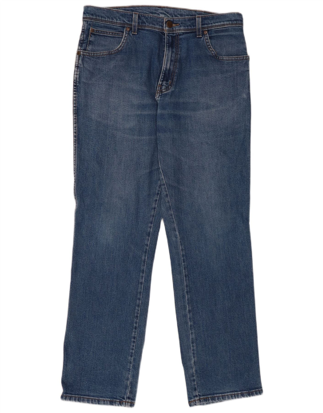 Męskie proste dżinsy Wrangler W34 L32 Niebieskie bawełniane