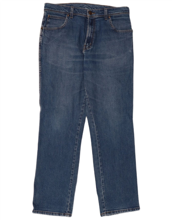 Męskie proste dżinsy Wrangler W34 L32 Niebieskie bawełniane