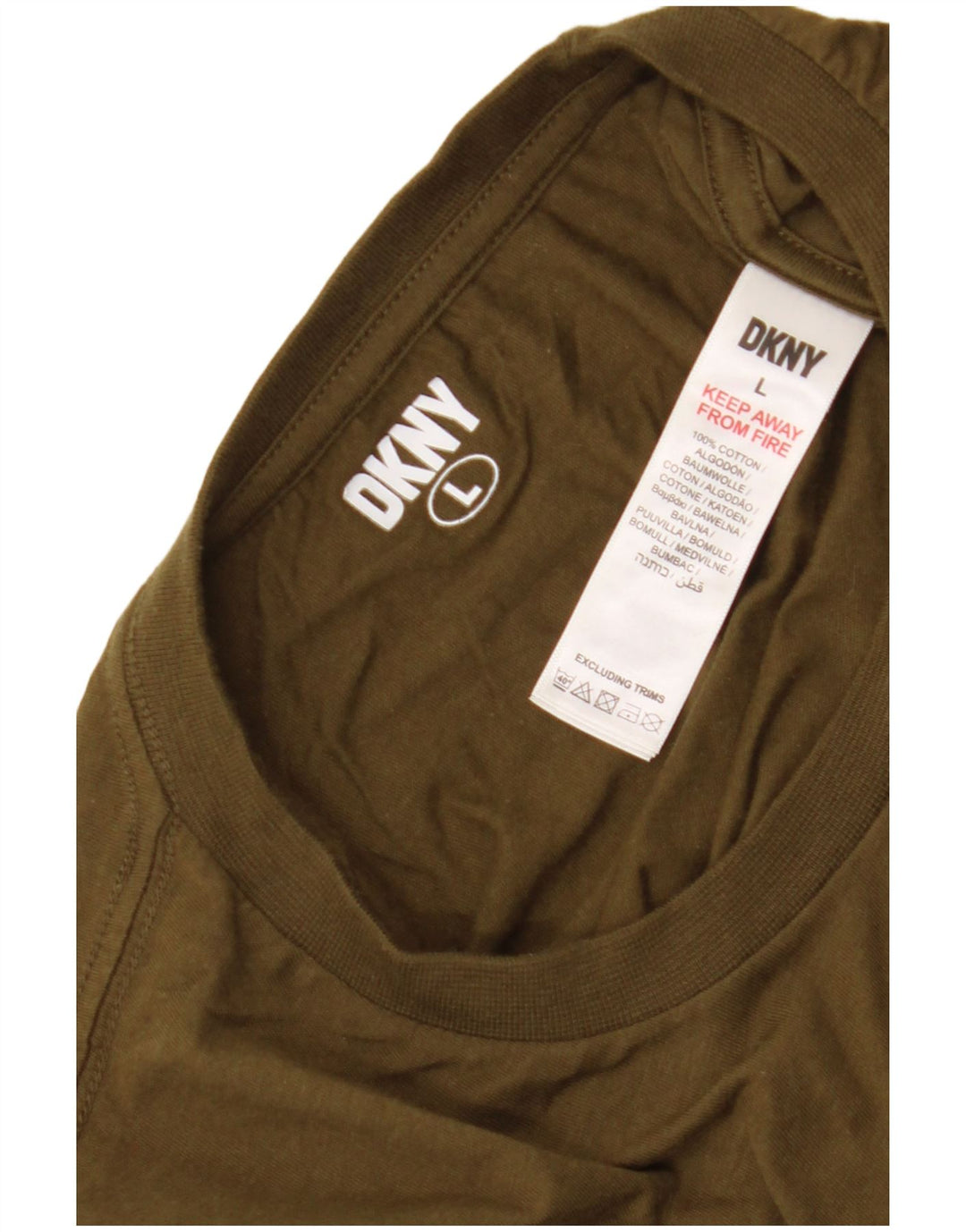 T-shirt męski Dkny, duży, bawełniany khaki