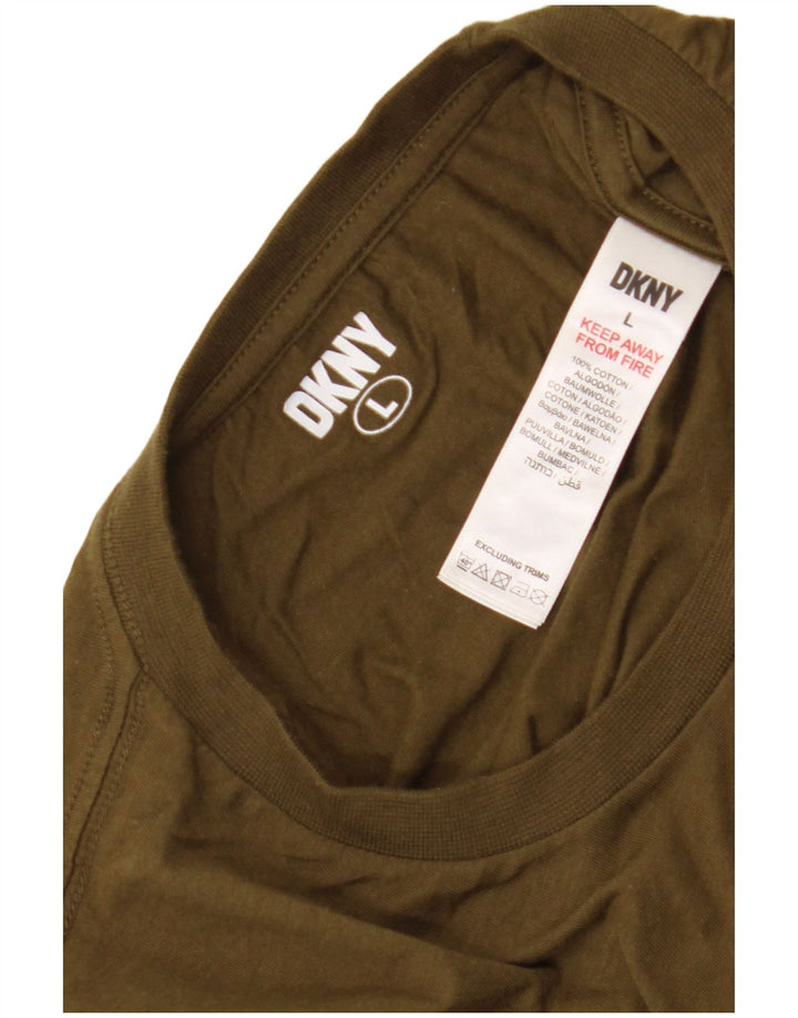T-shirt męski Dkny, duży, bawełniany khaki