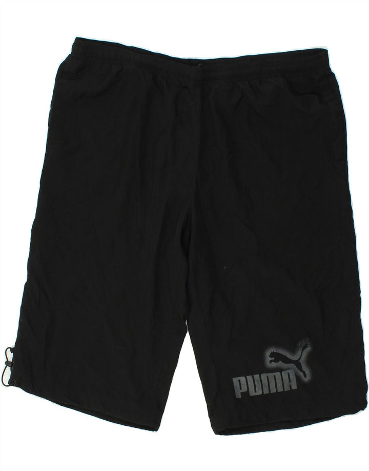 PUMA Mens Sport Shorts 2XL Black Polyester Vintage Puma and Second-Hand Puma from Messina Hembry 