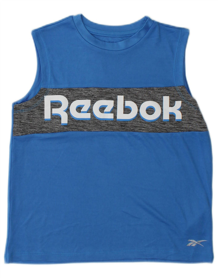 Chłopięca kamizelka z grafiką Reebok 10-11 lat, niebieski poliester z blokami kolorów