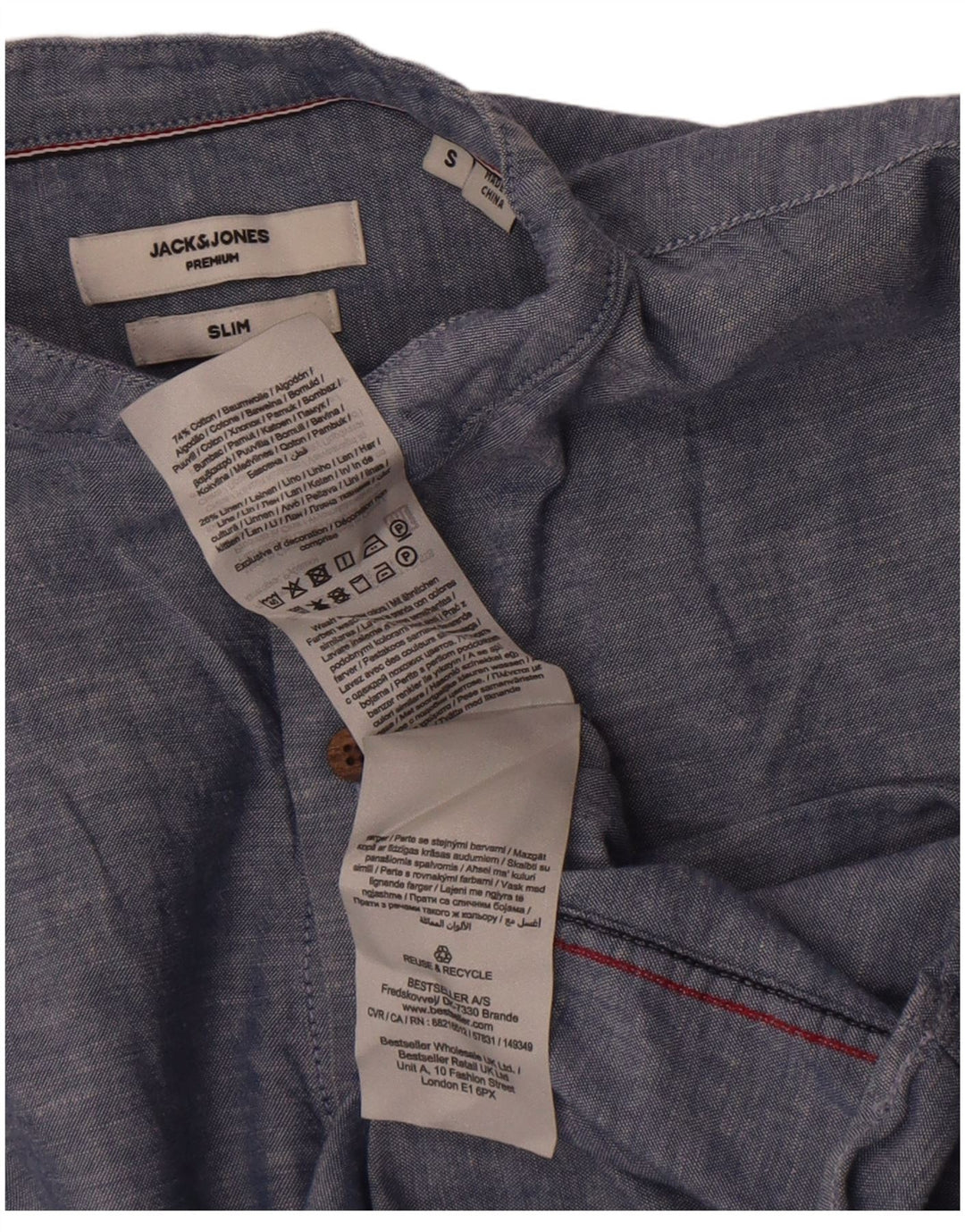 Męska koszula pulowerowa Jack & Jones Premium Slim, mała, granatowa, nakrapiana