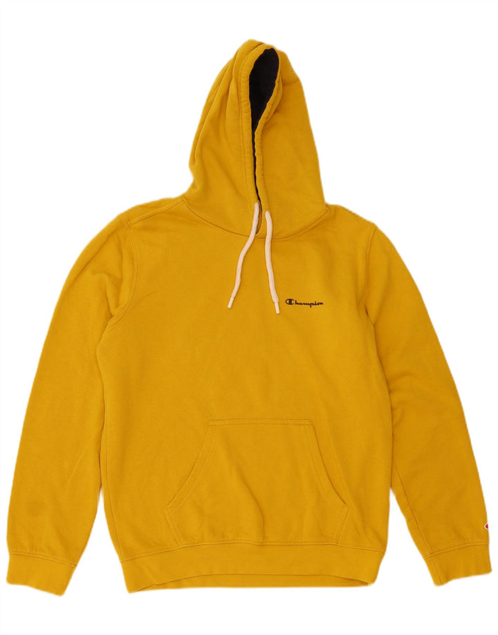 Męski sweter z kapturem Champion, mały, żółty, bawełniany