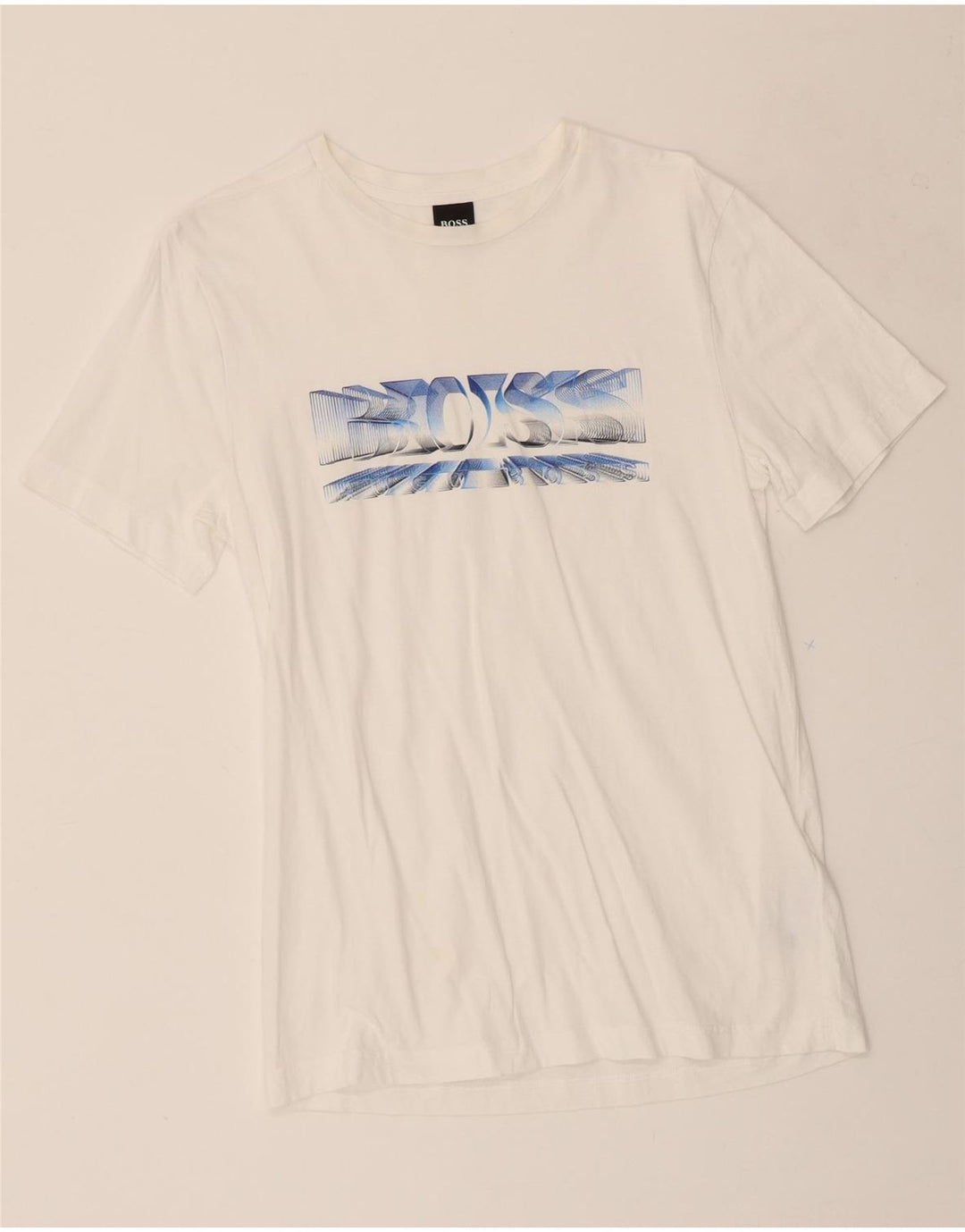 HUGO BOSS Mens Graphic T-Shirt Top Small White Cotton Vintage Hugo Boss and Second-Hand Hugo Boss from Messina Hembry 