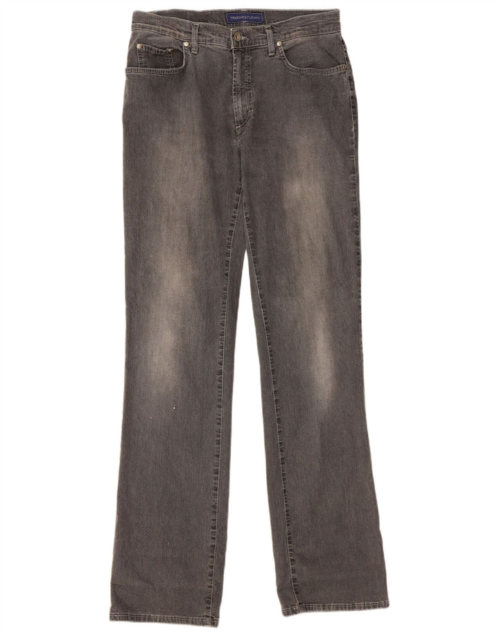 TRUSSARDI Womens Straight Jeans W30 L34 Grey Cotton