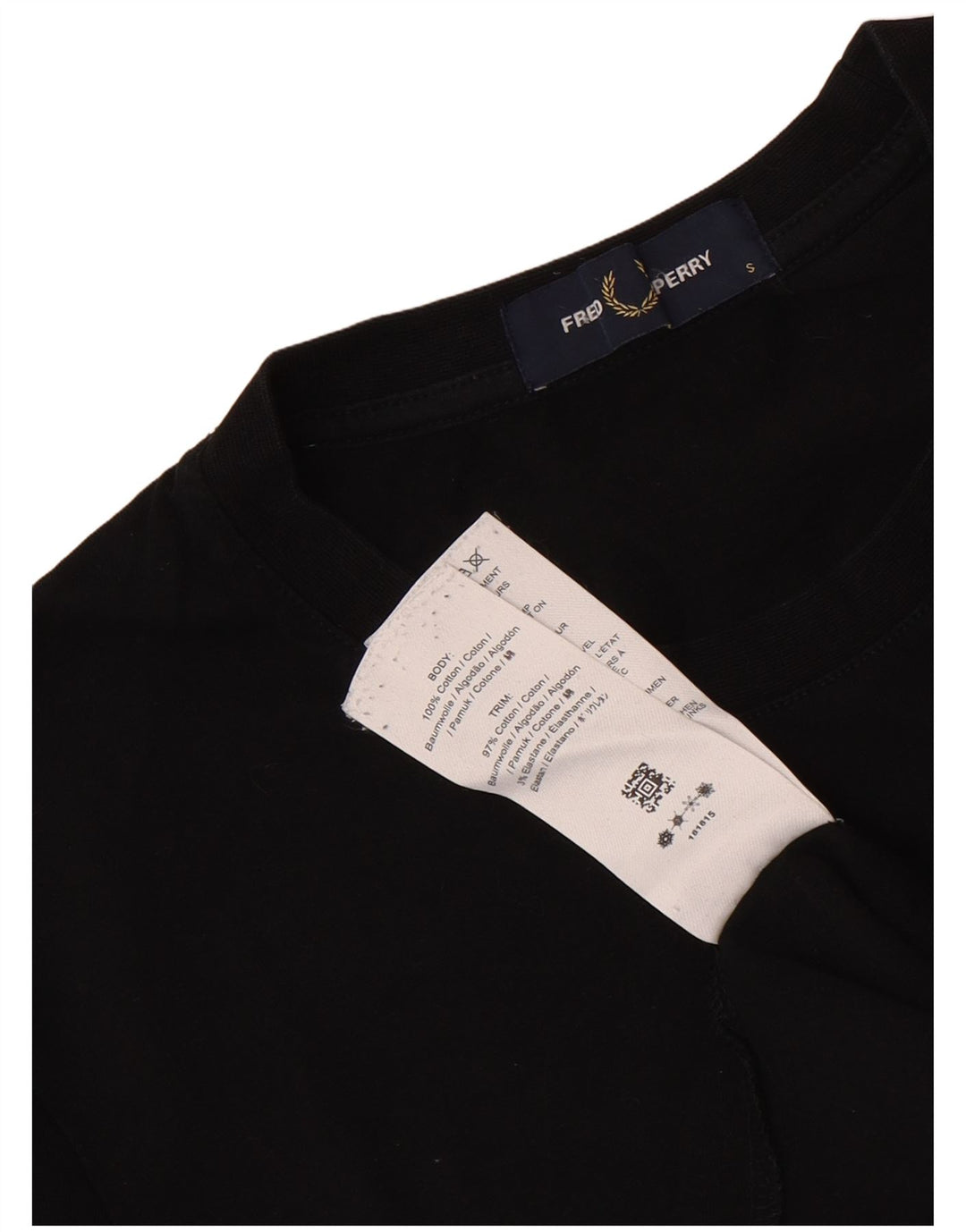 Męski T-shirt z grafiką Fred Perry, mały, czarny, bawełniany