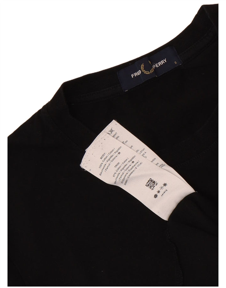 Męski T-shirt z grafiką Fred Perry, mały, czarny, bawełniany