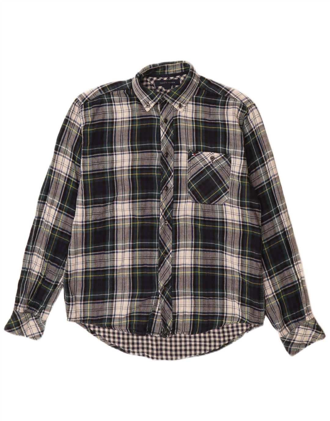 Męska koszula flanelowa Tommy Hilfiger w małą wielokolorową kratę, bawełniana