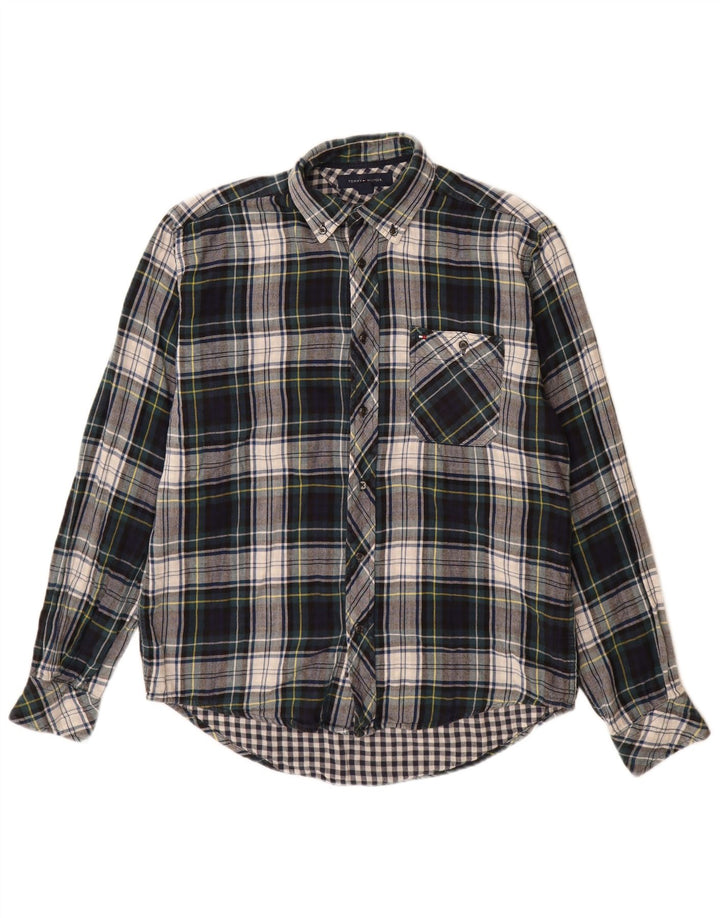 Męska koszula flanelowa Tommy Hilfiger w małą wielokolorową kratę, bawełniana