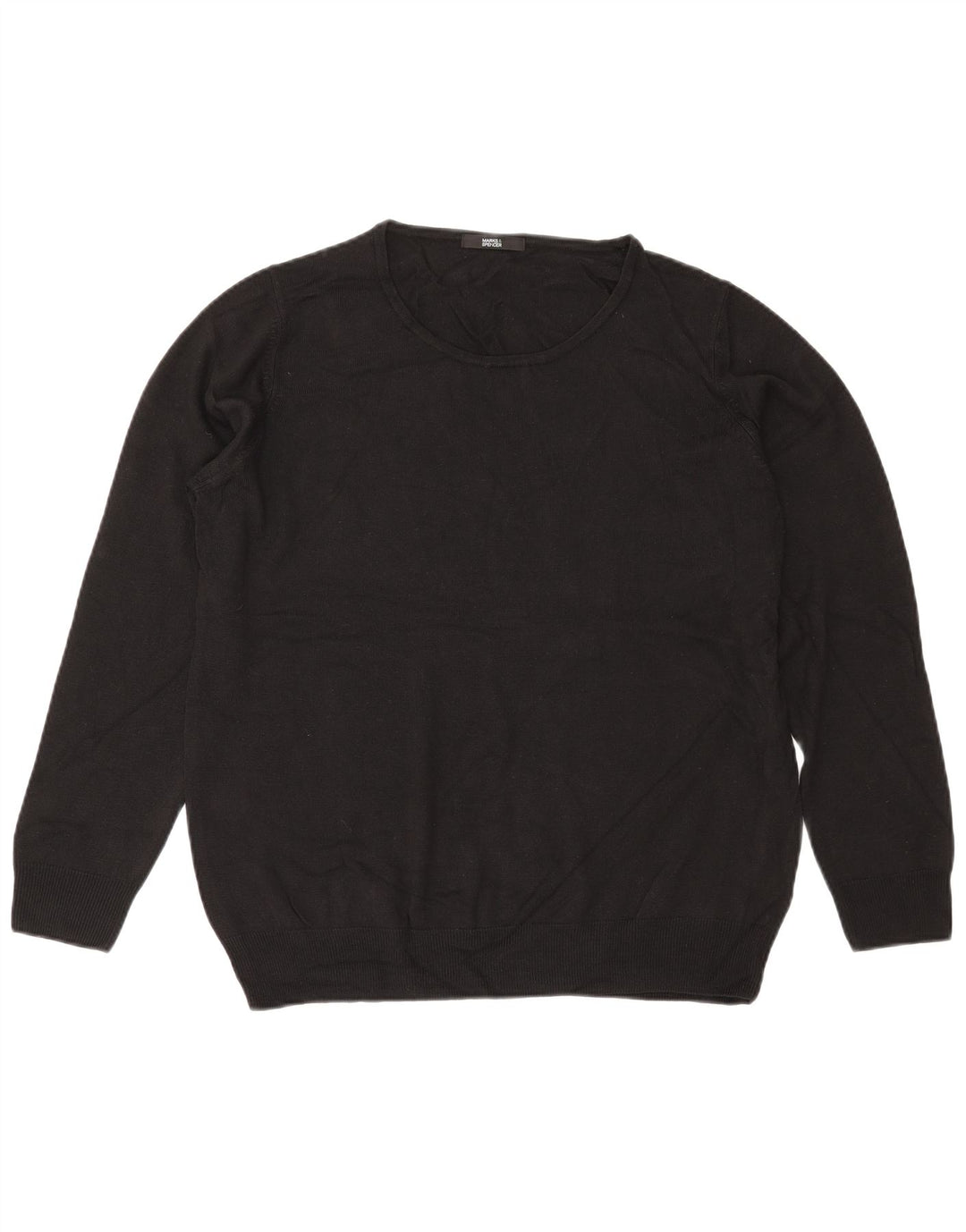 MARKS & SPENCER Damski sweter oversize z okrągłym dekoltem, UK 18 XL, czarny