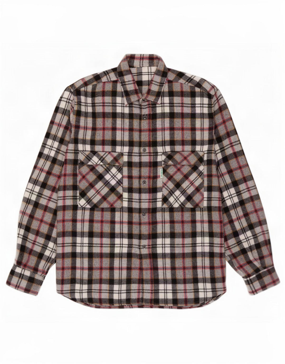 Męska koszula flanelowa w stylu vintage, duża, szara krata