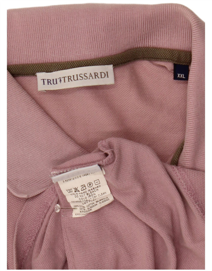 Męska koszulka polo Trussardi 2XL, różowa, bawełniana