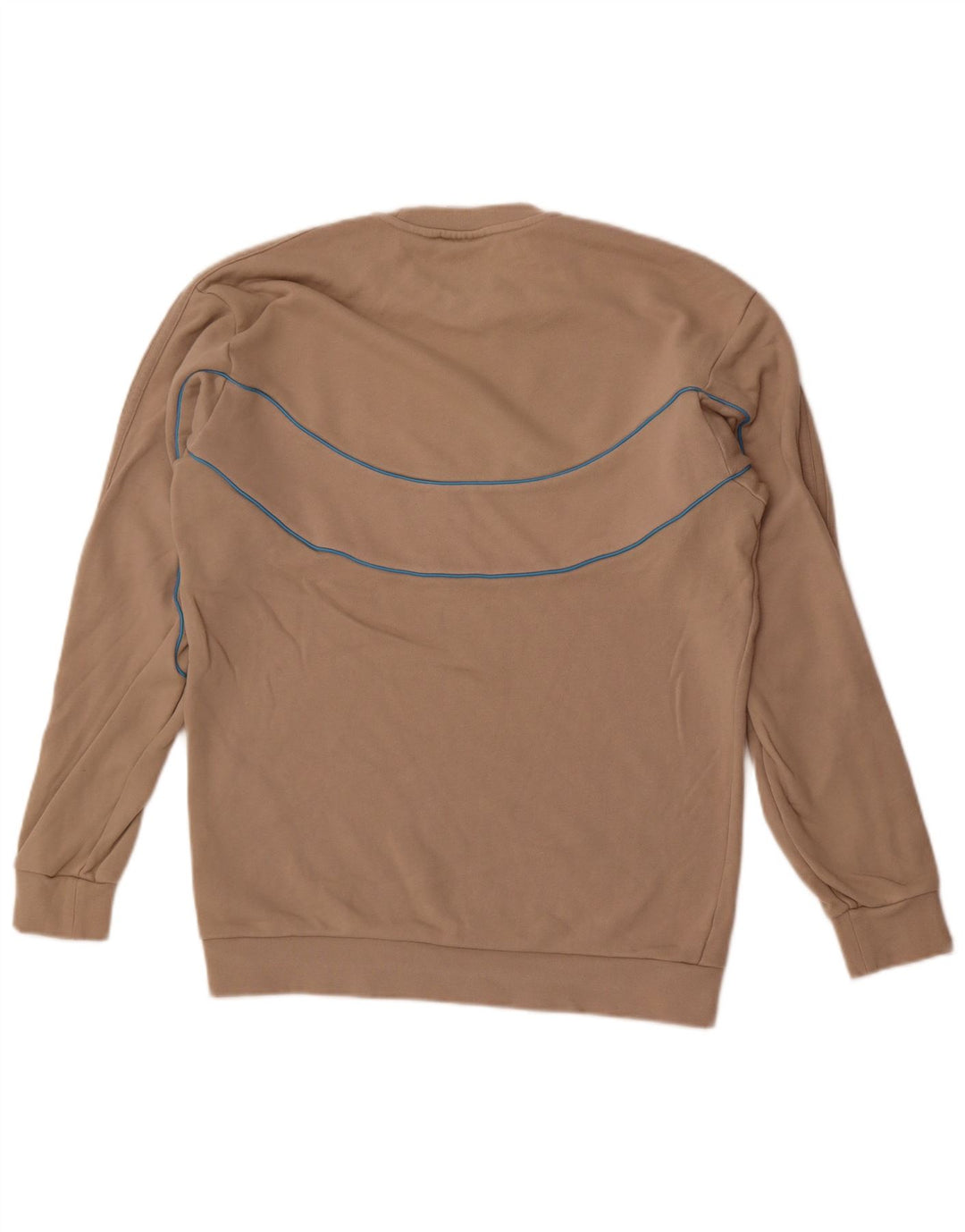 Adidas Męska bluza sweterkowa, mała, beżowa, bawełniana z blokami kolorów