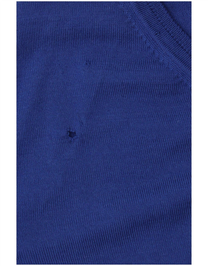 Męski sweter Hugo Boss z dekoltem w kształcie litery V, XL, niebieska dziewicza wełna