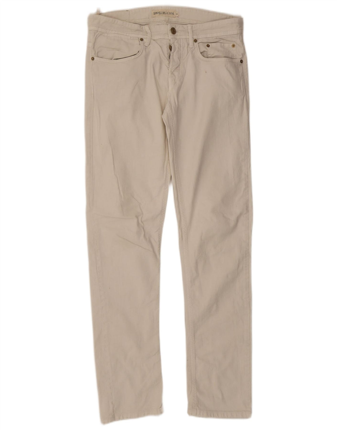 SIVIGLIA Damskie jeansy slim W33 L33 Biała bawełna