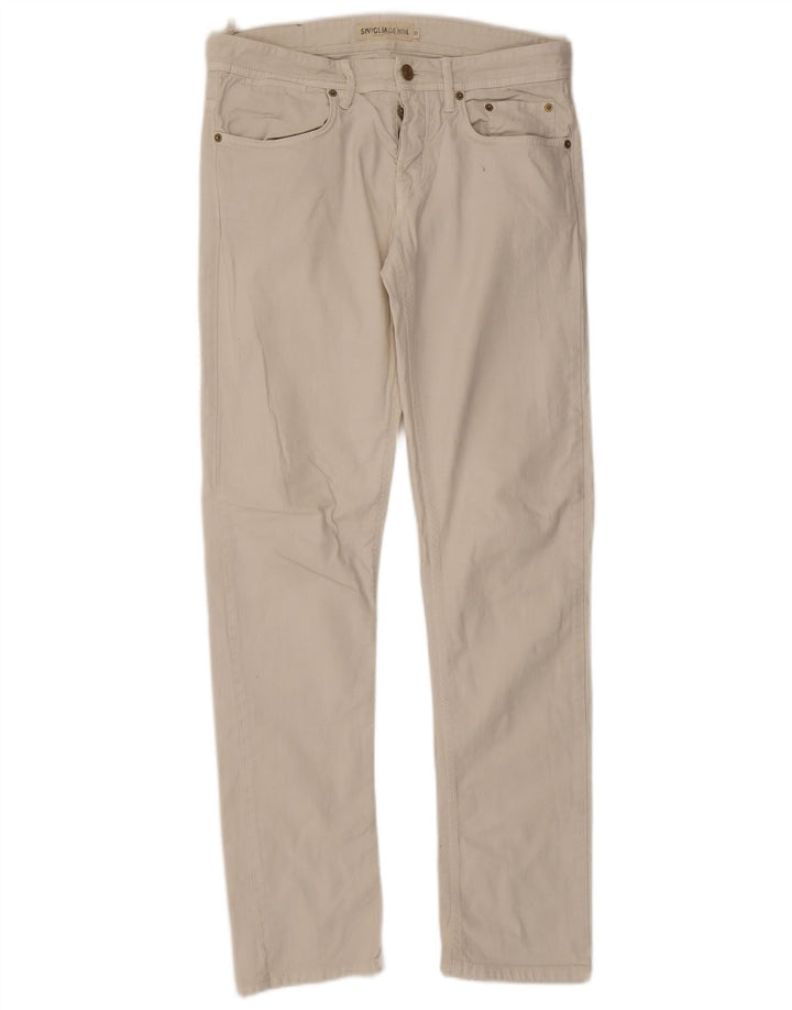 SIVIGLIA Damskie jeansy slim W33 L33 Biała bawełna