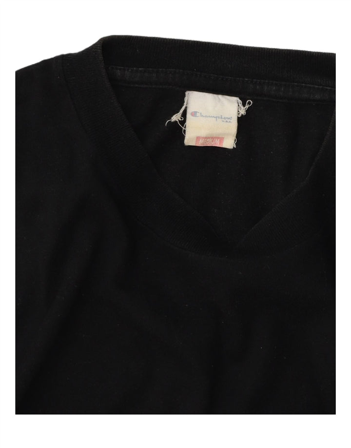 Męska koszulka z grafiką CHAMPION Top, średnia czarna bawełna