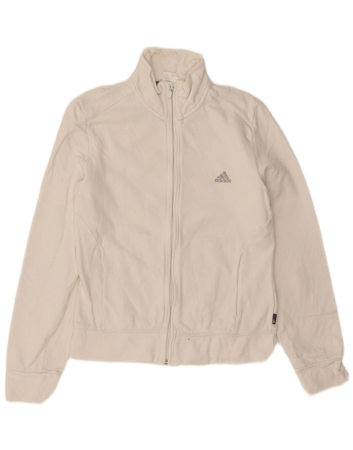 Damska bluza dresowa Adidas UK 12 Średnia biała bawełna